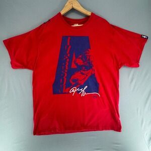 VTG UNK NBA Allen Iverson Philadelphia 76ers Red Graphic T-Shirt Mens 2XL